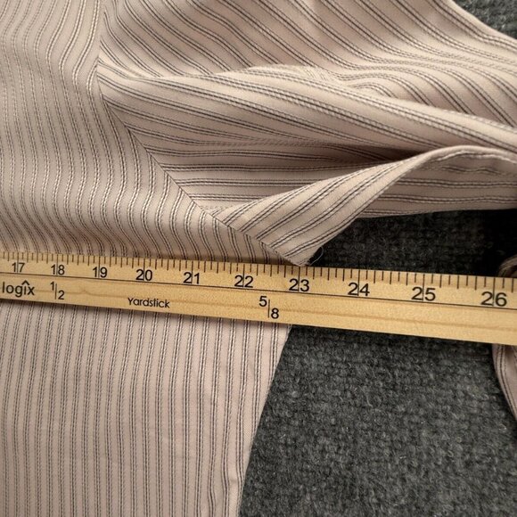 Faconnable Long Sleeve Button Up Shirt Women Pink Striped Large Cotton Adult - Picture 5 of 16